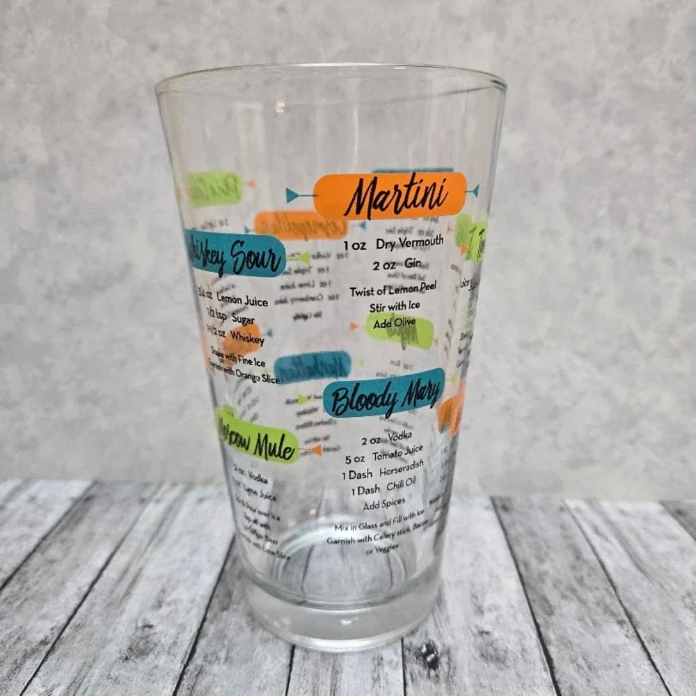 VTG Libby Glass‎ Cocktail Recipe Glass Colorful MCM